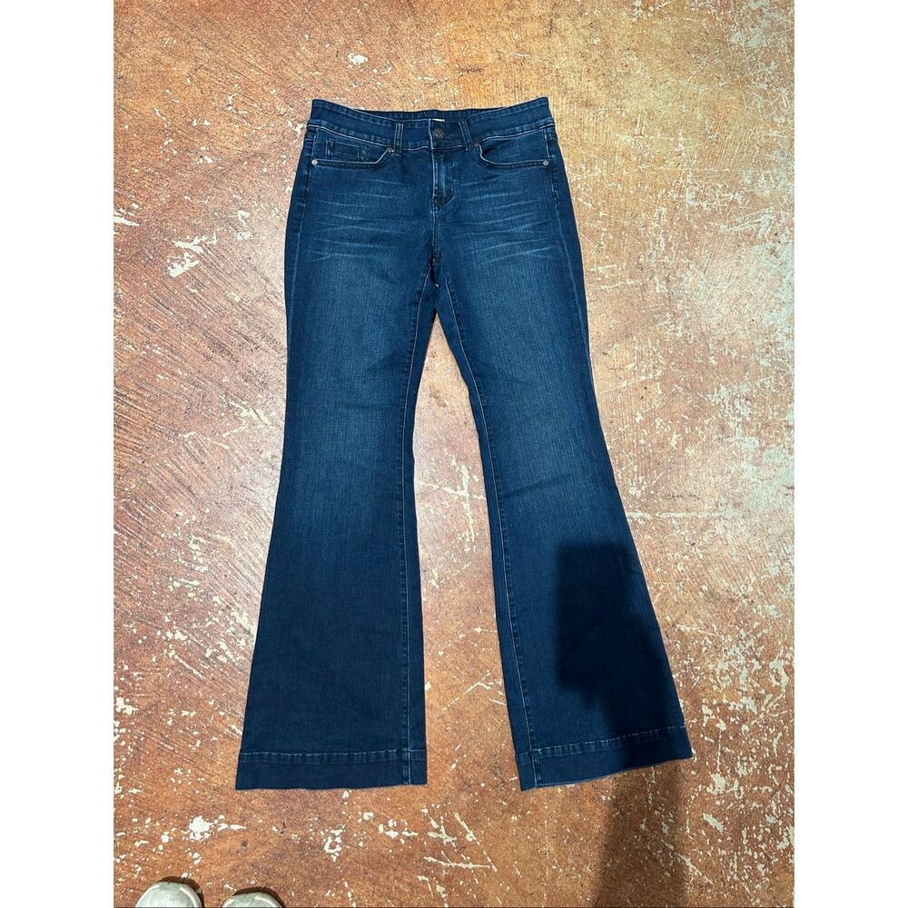 Rivet & Blues Bootcut Jeans Dark Blue Denim Zip Button Women 5-Pocket